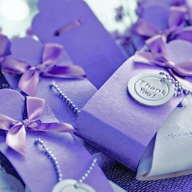 Adodotoe Purple Twist Tie Bows, 100 Pcs Satin Twist Tie Bows for Treat Bag Satin Ribbon Tie Bows for Tying Up Packages Present Bags Bakery Candy Bags Decorating Ribbon Bow Gift Wrap Bows - Image 3